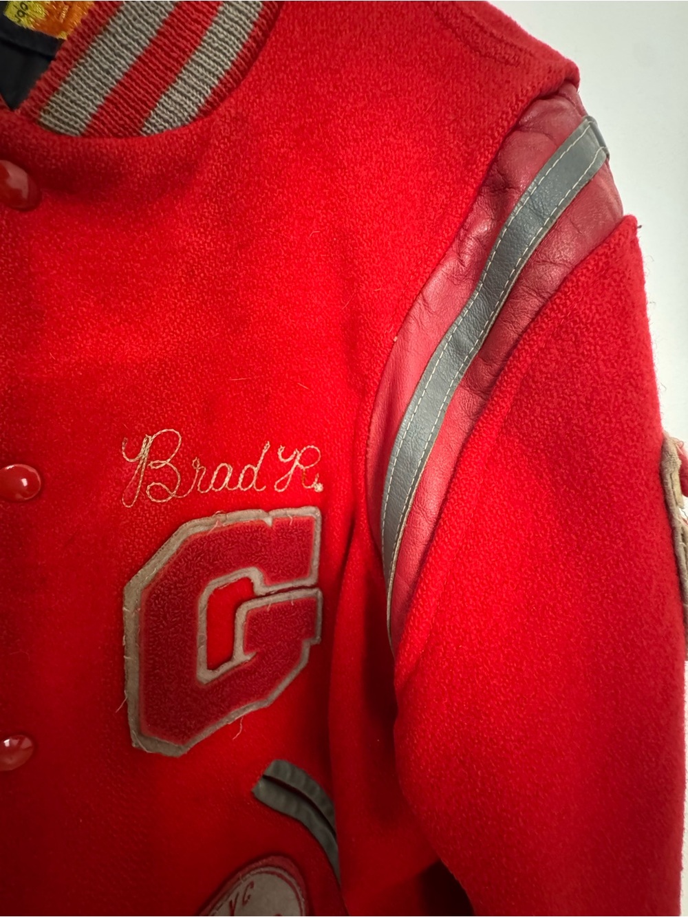 Red Varsity Jacket Men’s Large - Picture 3 of 5